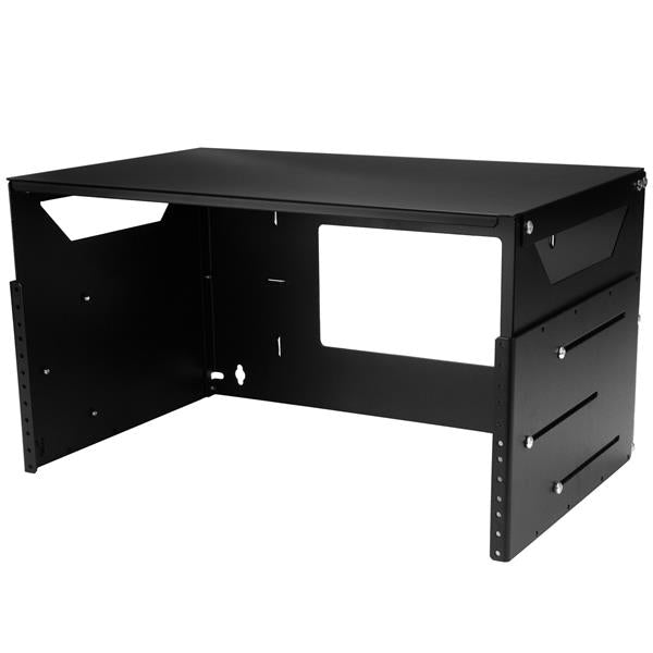 StarTech.com 2-Post 4U Open Frame Wall Mount Network Rack with Built-in Shelf, Wall