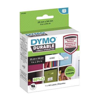 DYMO Authentic LabelWriter Durable Labels | 25mm x 54mm | White Poly | 160