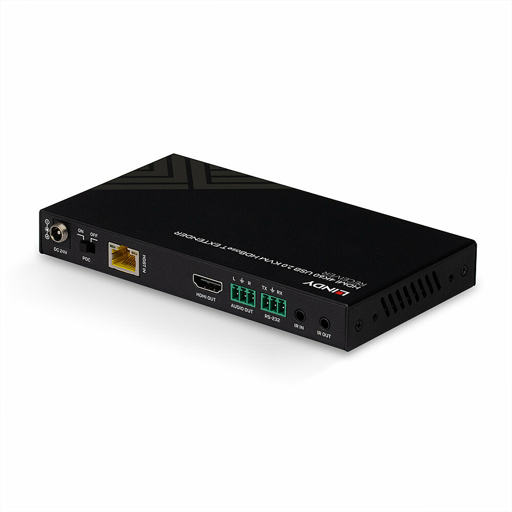 Lindy 150m Cat.6 HDMI 4K60, IR, RS-232 & Audio HDBaseT KVM Extender, Receiver KVM Switch
