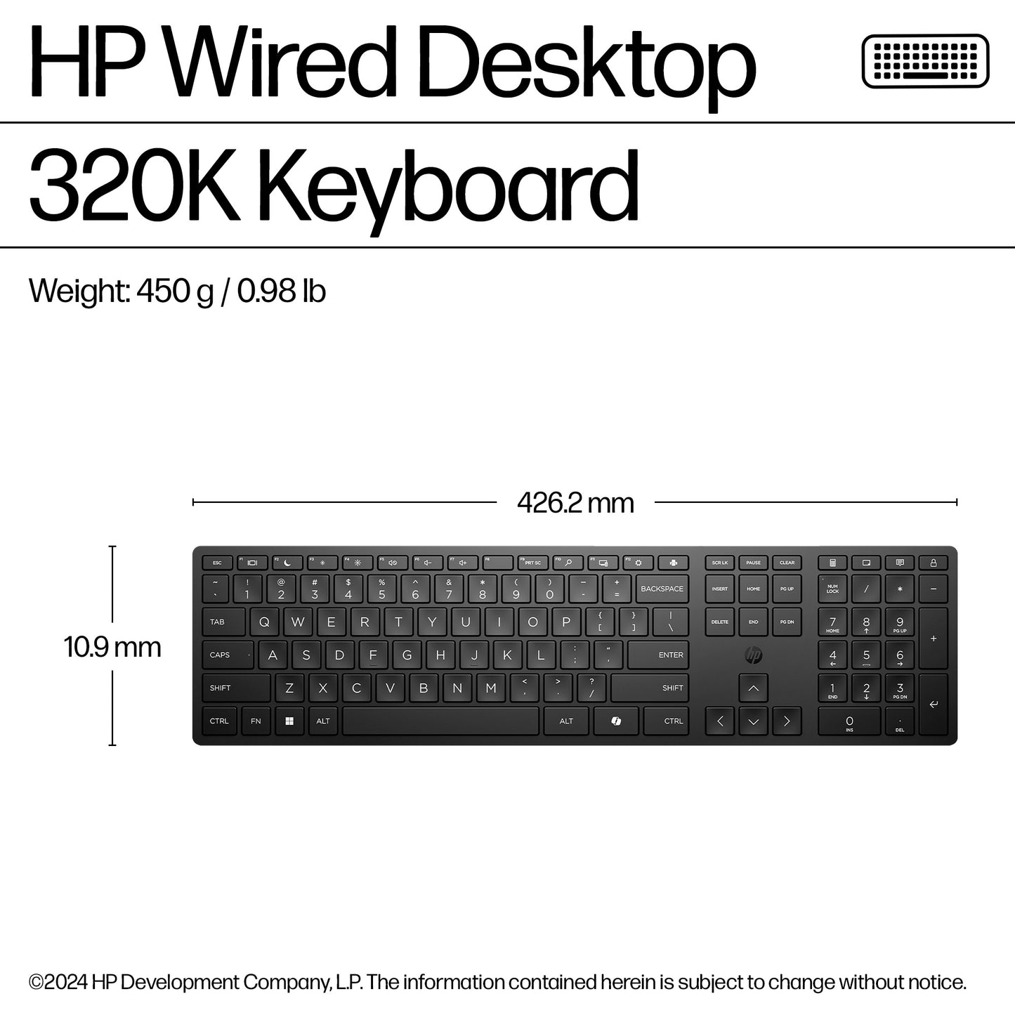 HP 320K Wired Keyboard (37UTUUW)