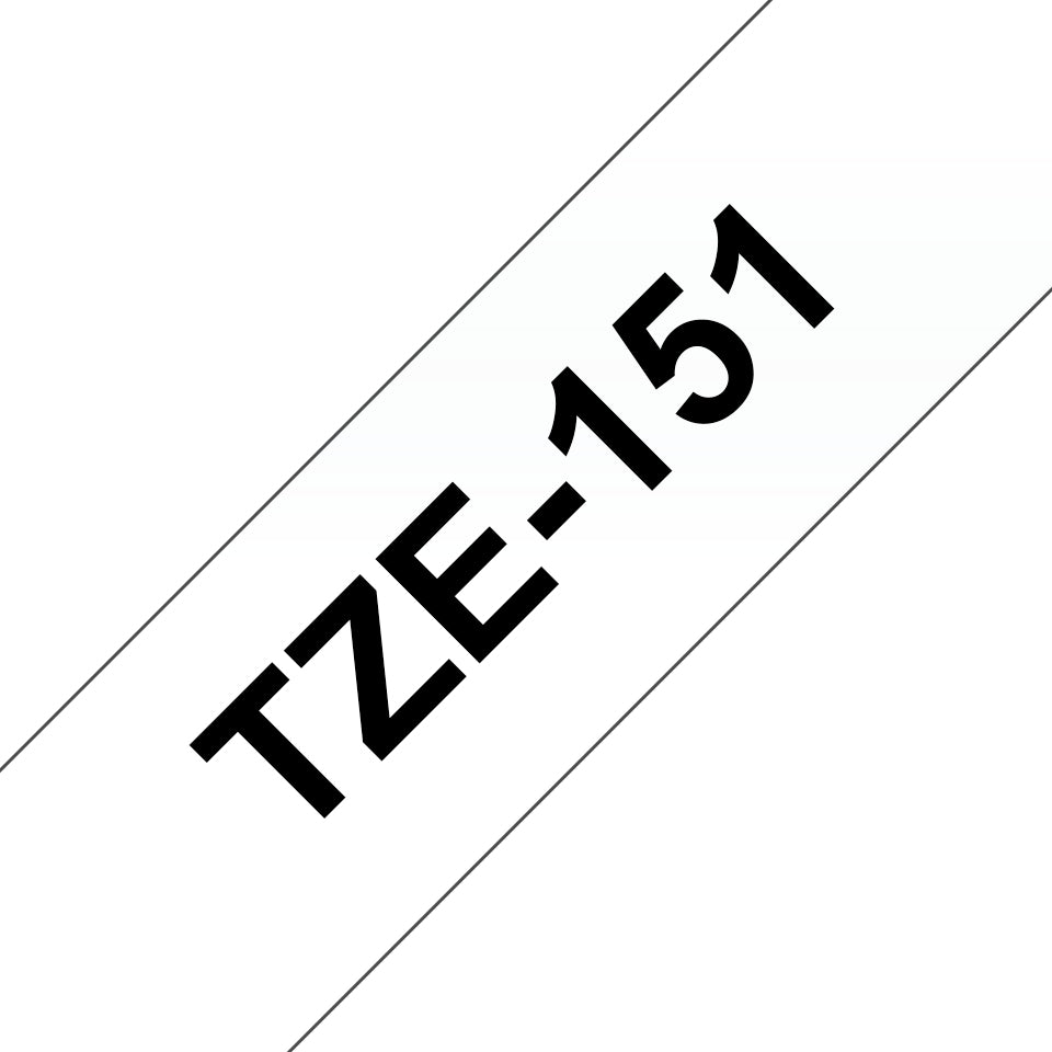 Brother TZE-151 DirectLabel black on Transparent Laminat 24mm x 8m for Brother Labels