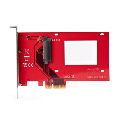 StarTech.com U.3 to PCIe Adapter Card, PCIe 4.0 x4 Adapter For 2.5" U.3 NVMe SSDs Hub