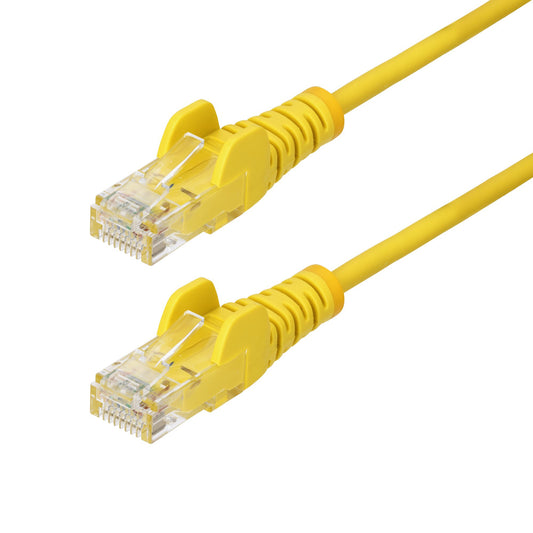 StarTech.com 15m Yellow Slim CAT6 Ethernet Cable, Snagless, 100W PoE, UTP, LSZH