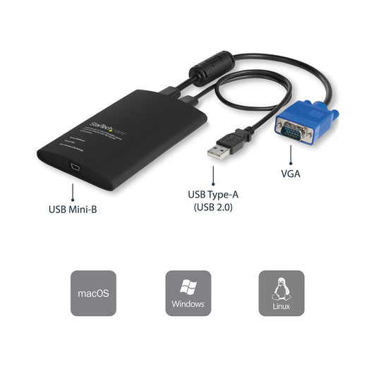 StarTech.com USB Crash Cart Adapter with File Transfer & Video Capture - TAA KVM Switch