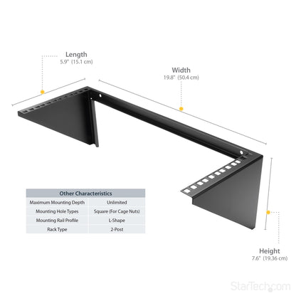 StarTech.com 4U 19in Steel Vertical Wall Mount Equipment Rack Bracket - TAA