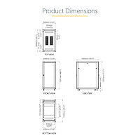 StarTech.com 25U Enterprise-Grade Flat Pack Server Rack Cabinet, 19in Enclosed