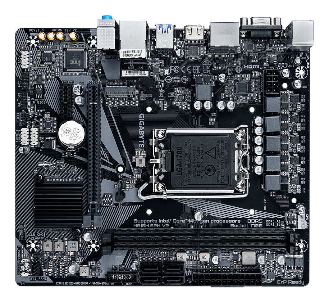 Gigabyte H610M S2H V2 Motherboard - Supports Intel Core 14th CPUs, 4+1+1 Hybrid