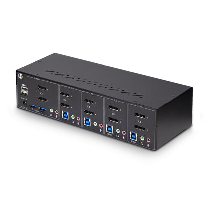 StarTech.com 4-Port Dual-Monitor DisplayPort KVM Switch, 4K 60Hz, 2x USB 5Gbps Hub