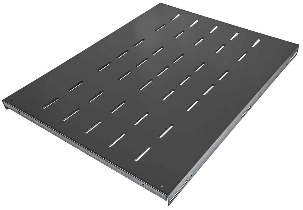 Intellinet 19" Fixed Shelf, 1U, 600mm Depth, Heavy-Duty, Max 100kg, Black Rack