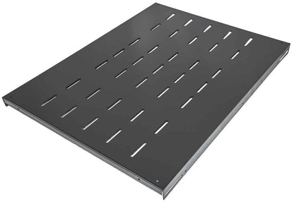 Intellinet 19" Fixed Shelf, 1U, 600mm Depth, Heavy-Duty, Max 100kg, Black Rack