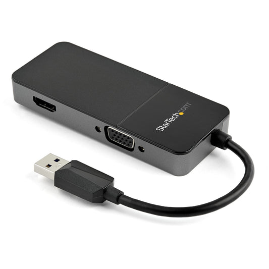StarTech.com USB 3.0 to HDMI and VGA Adapter - 4K/1080p USB Type-A Dual Monitor Hub