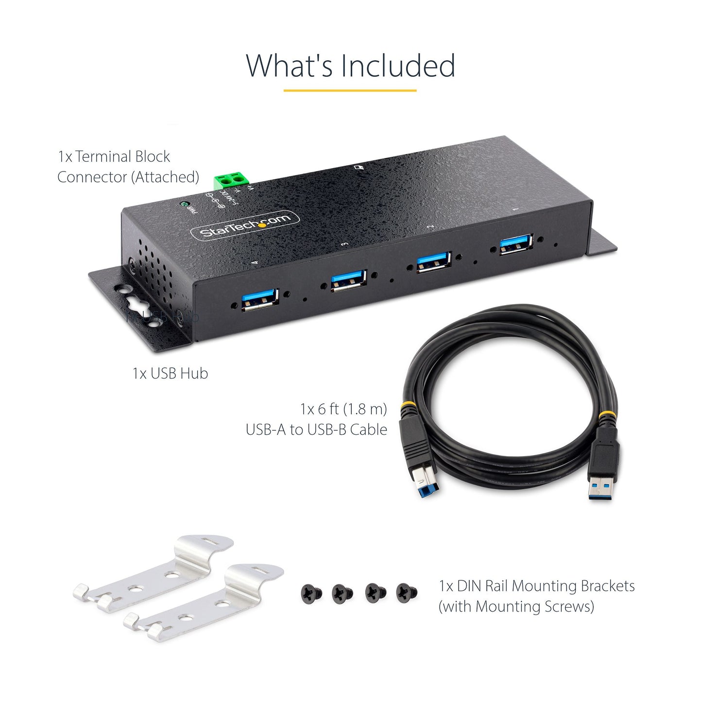 StarTech.com 4-Port Industrial USB 3.0 5Gbps Hub, Rugged USB Hub with ESD
