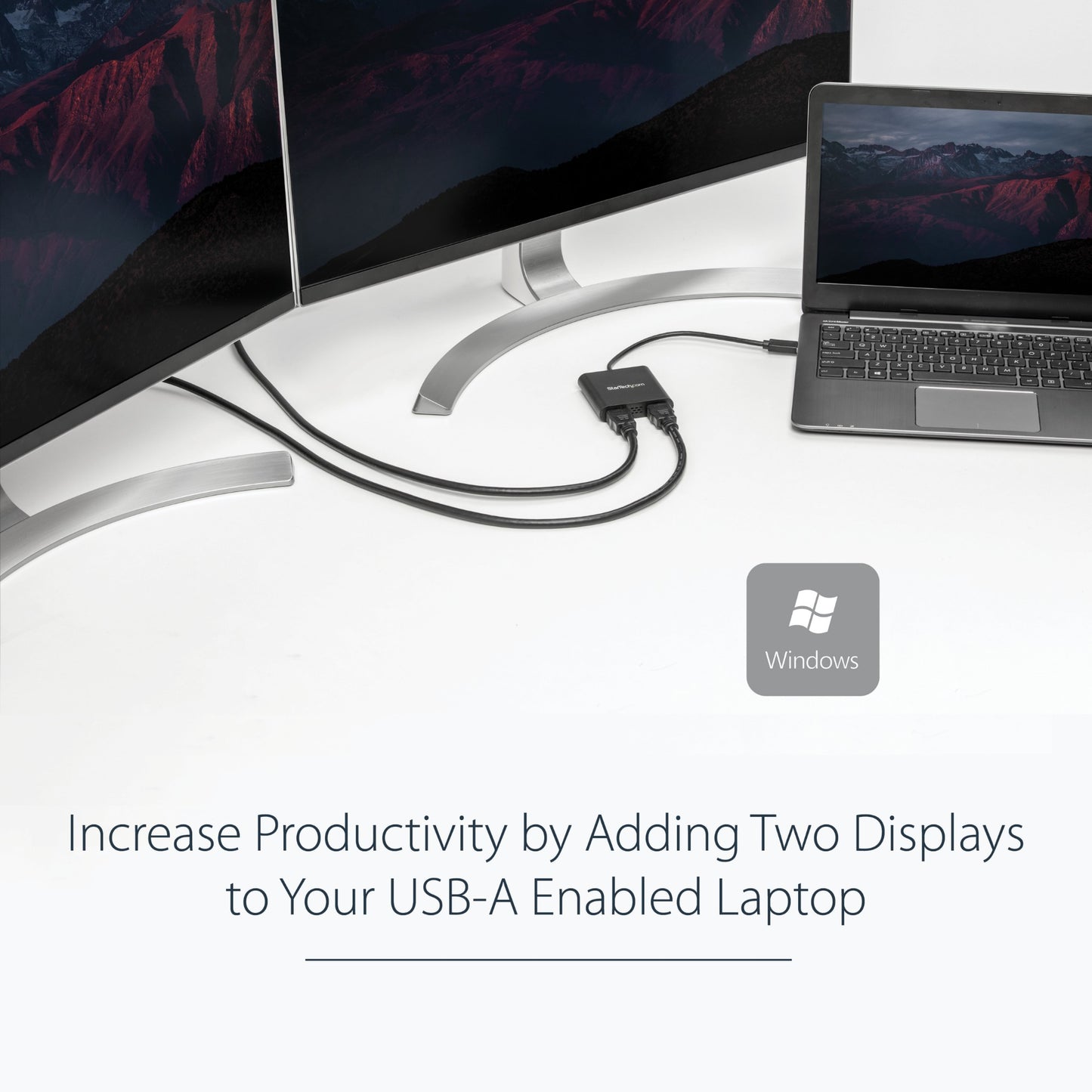 StarTech.com USB 3.0 to Dual HDMI Adapter, USB to 2x HDMI Monitor Converter for Hub