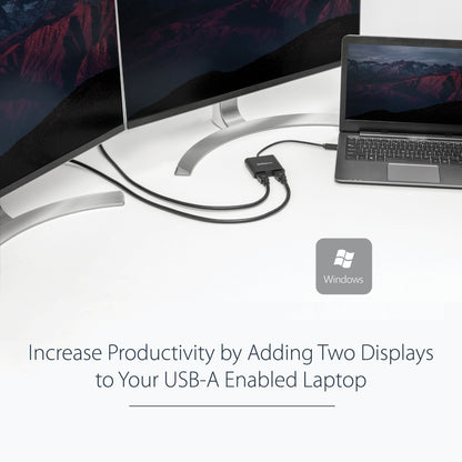 StarTech.com USB 3.0 to Dual HDMI Adapter, USB to 2x HDMI Monitor Converter for Hub