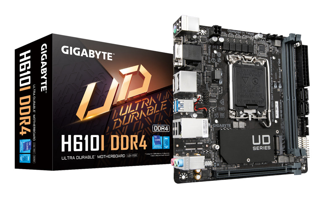 Gigabyte H610I DDR4 Motherboard - Supports Intel Core 14th CPUs, 4+1+1 Hybrid