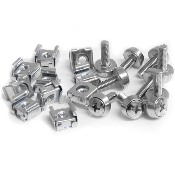 StarTech.com 50-Pack M5 12mm Screws, Square Hole Cage Nuts and Installation Tool Rack (Silver)