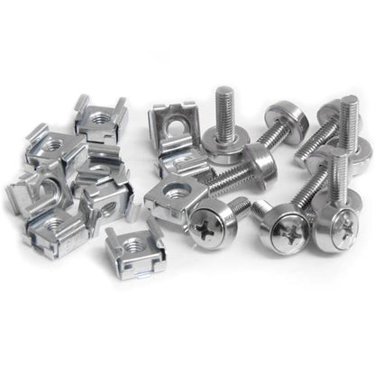 StarTech.com 50-Pack M5 12mm Screws, Square Hole Cage Nuts and Installation Tool Rack (Silver)