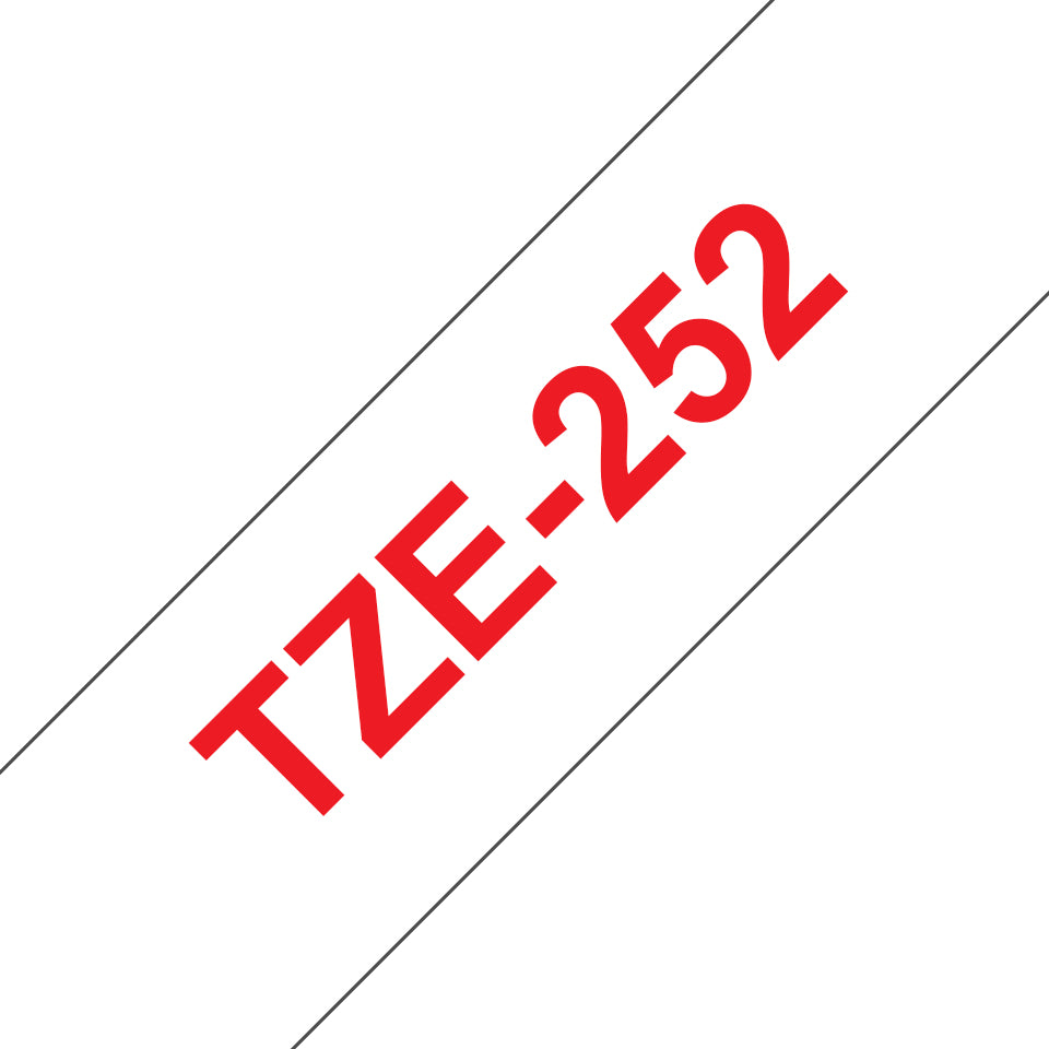 Brother TZE-252 DirectLabel red on white Laminat 24mm x 8m for Brother P-Touch TZ Labels
