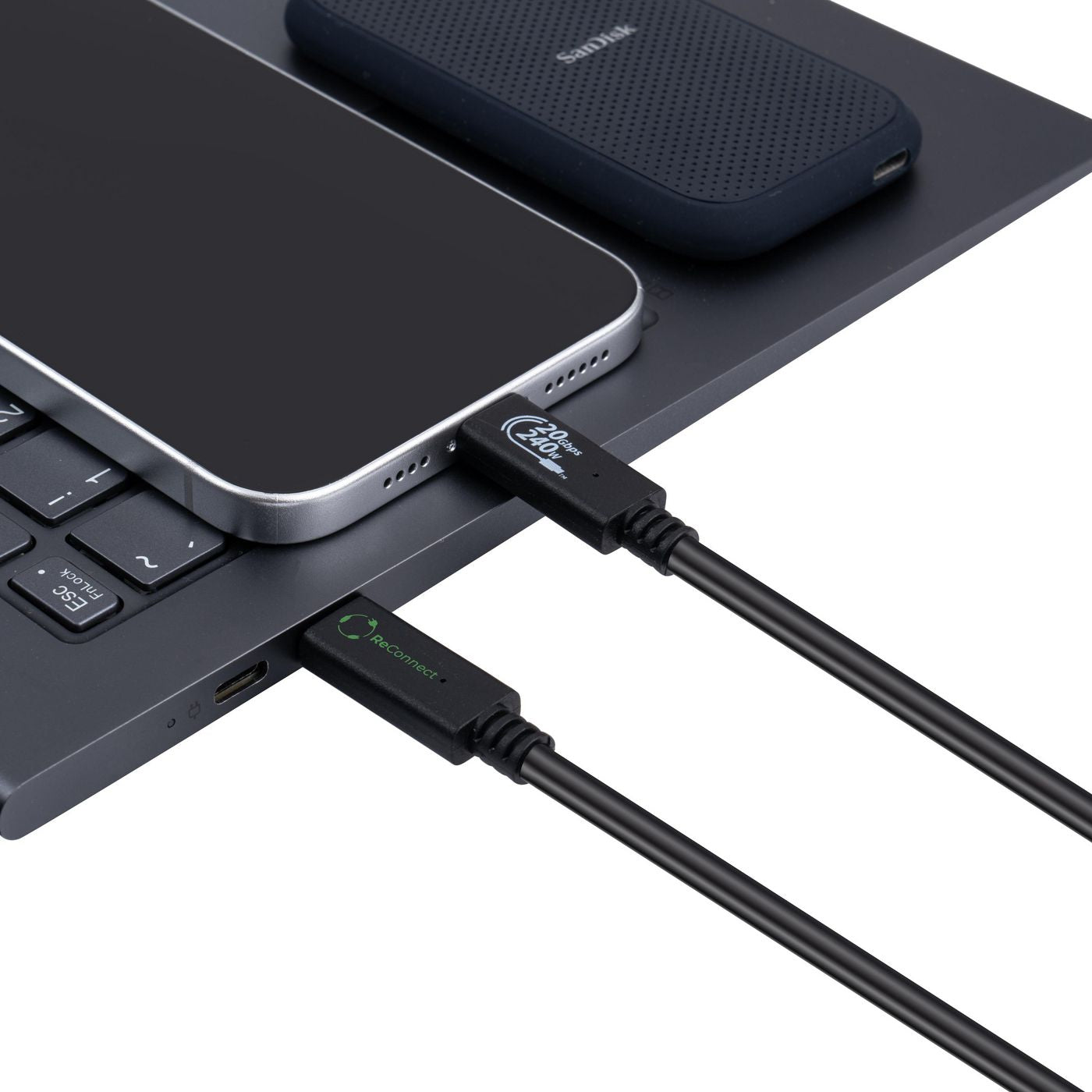 Microconnect ECO-USB3.2CC1.5 USB cable USB 3.2 Gen 2x2 1.5 m USB C Black