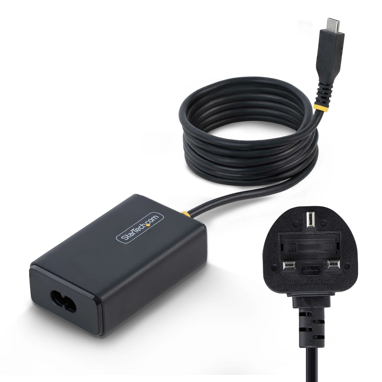 StarTech.com 65W USB-C Laptop Charger, 1.5m Tethered USB-C Cable, Power Adapter