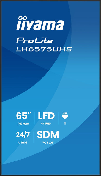 iiyama LH6575UHS-B2AG Signage Display Digital signage flat panel 4K UHD IPS Monitor