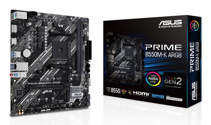 ASUS PRIME B550M-K ARGB AMD B550 Socket AM4 micro ATX Motherboard