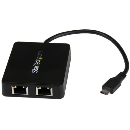 StarTech.com USB-C to Dual Gigabit Ethernet Adapter with USB 3.0 (Type-A) Port, USB
