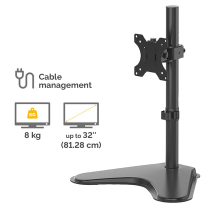 Fellowes Seasa Single Monitor Arm - Freestanding Monitor Mount for 8KG 32 inch