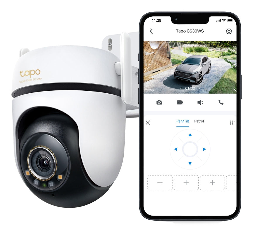 TP-LINK Outdoor Pan/Tilt Security Wi-Fi Camera SPEC: 3K 5MP (2880x1620), 2.4 GHz, 2