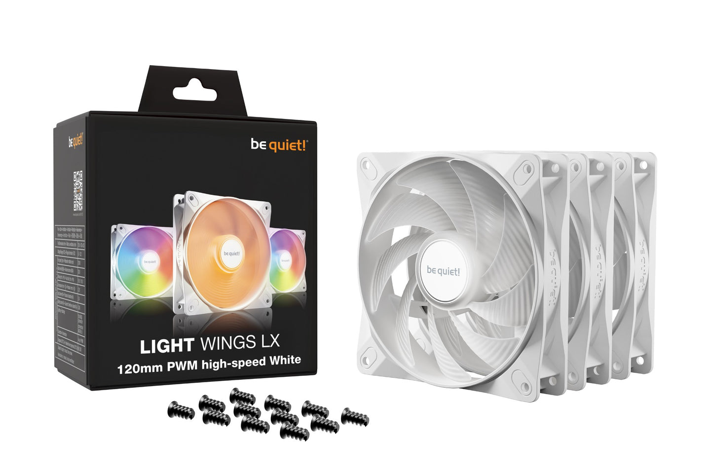 be quiet! LIGHT WINGS LX 120mm PWM High Speed 3-Pack White Computer case Fan 12 cm 3 Cooling
