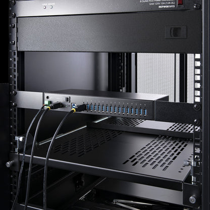 StarTech.com 16-Port Industrial USB 5Gbps Hub with Power Adapter, Metal Enclosure