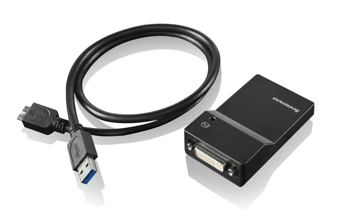 Lenovo USB 3.0 - DVI/VGA USB graphics adapter 2048 x 1152 pixels Black Hub