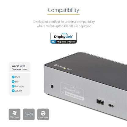 StarTech.com 60Hz Monitor & USB-C Docking Station 100W