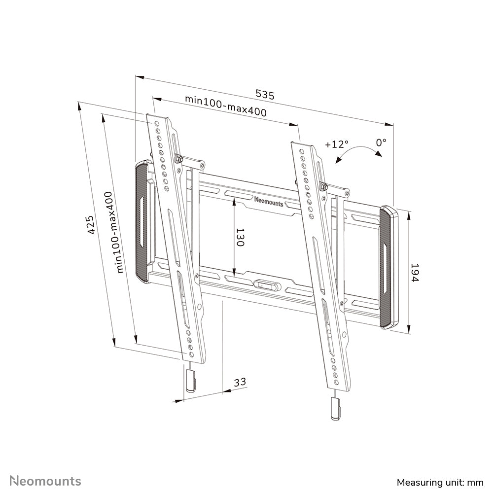 Neomounts WL35-550BL14 TV mount wall 40-75" - tiltable - easy install