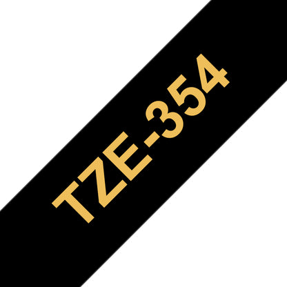 Brother TZE-354 DirectLabel gold on black Laminat 24mm x 8m for Brother P-Touch TZ Labels