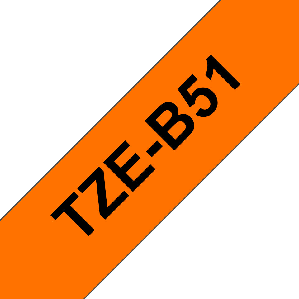 Brother TZE-B51 DirectLabel black on orange Laminat 24mm x 5m for Brother P-Touch TZ Labels