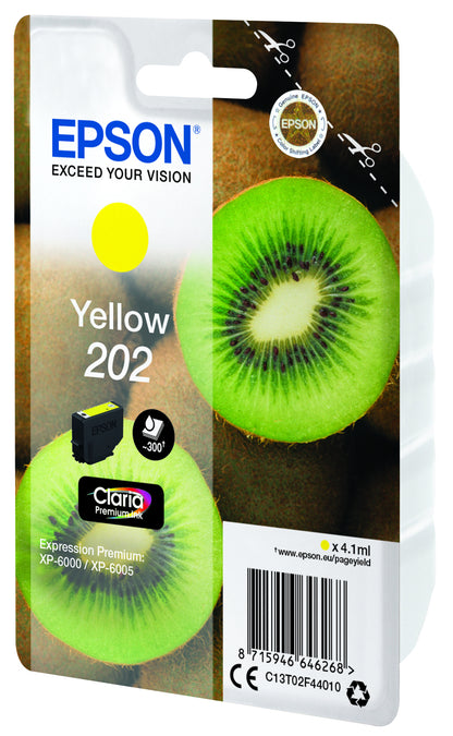 Epson C13T02F44010/202 Yellow Ink Cartridge (300 pages, Epson XP 6000)