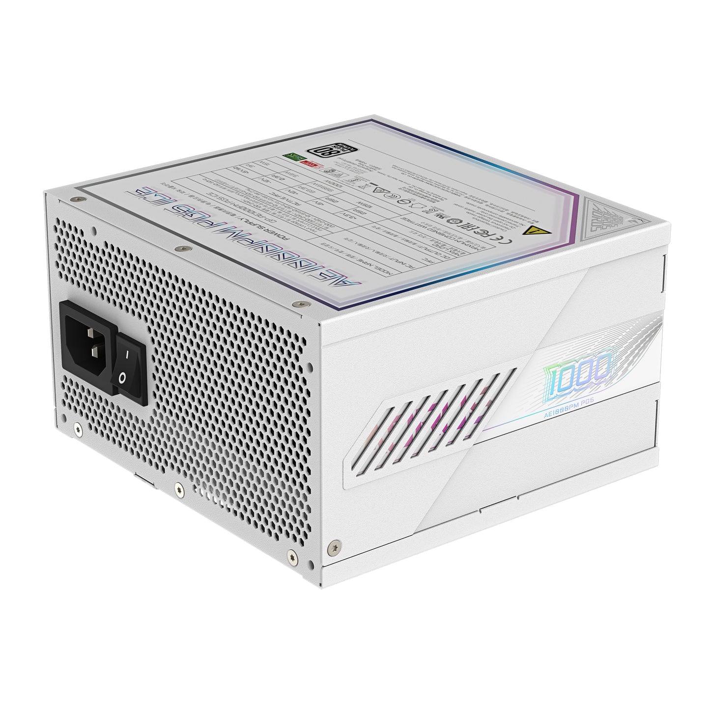 Gigabyte AORUS ELITE P1000W ICE Power Supply Unit - PCIe 5.0, 80 PLUS Platinum