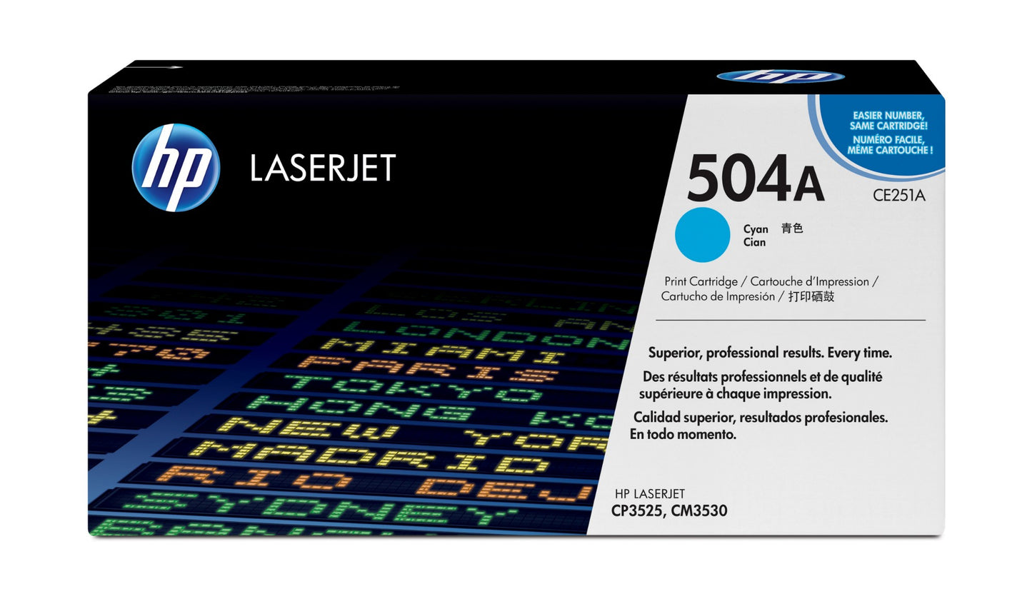 HP CE251A/504A Cyan Toner Cartridge (7K pages, HP CLJ CP 3525)