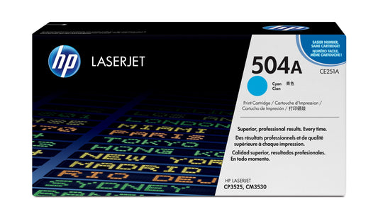 HP CE251A/504A Cyan Toner Cartridge (7K pages, HP CLJ CP 3525)
