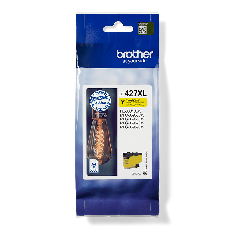 Brother LC-427XLY Yellow Ink Cartridge (5K pages, Brother MFC-J 5955)