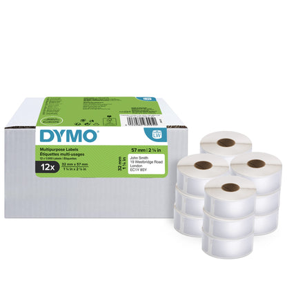 DYMO 2093095 DirectLabel-etikettes 57mm x32mm Pack=12 for Dymo LW 550 60mm/400 Labels