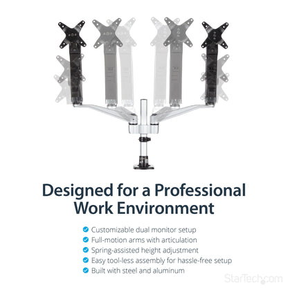 StarTech.com Desk-Mount Dual Monitor Arm - Full Motion Articulating - Premium - For