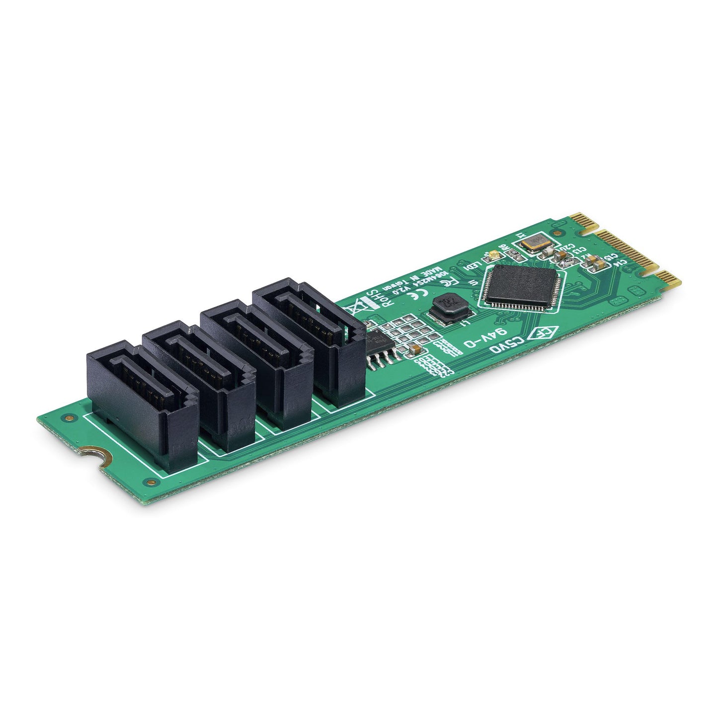 StarTech.com 4-Port M.2 to SATA Adapter Card, M.2 PCIe 3.0 to SATA HDD/SSD Expansion Hub