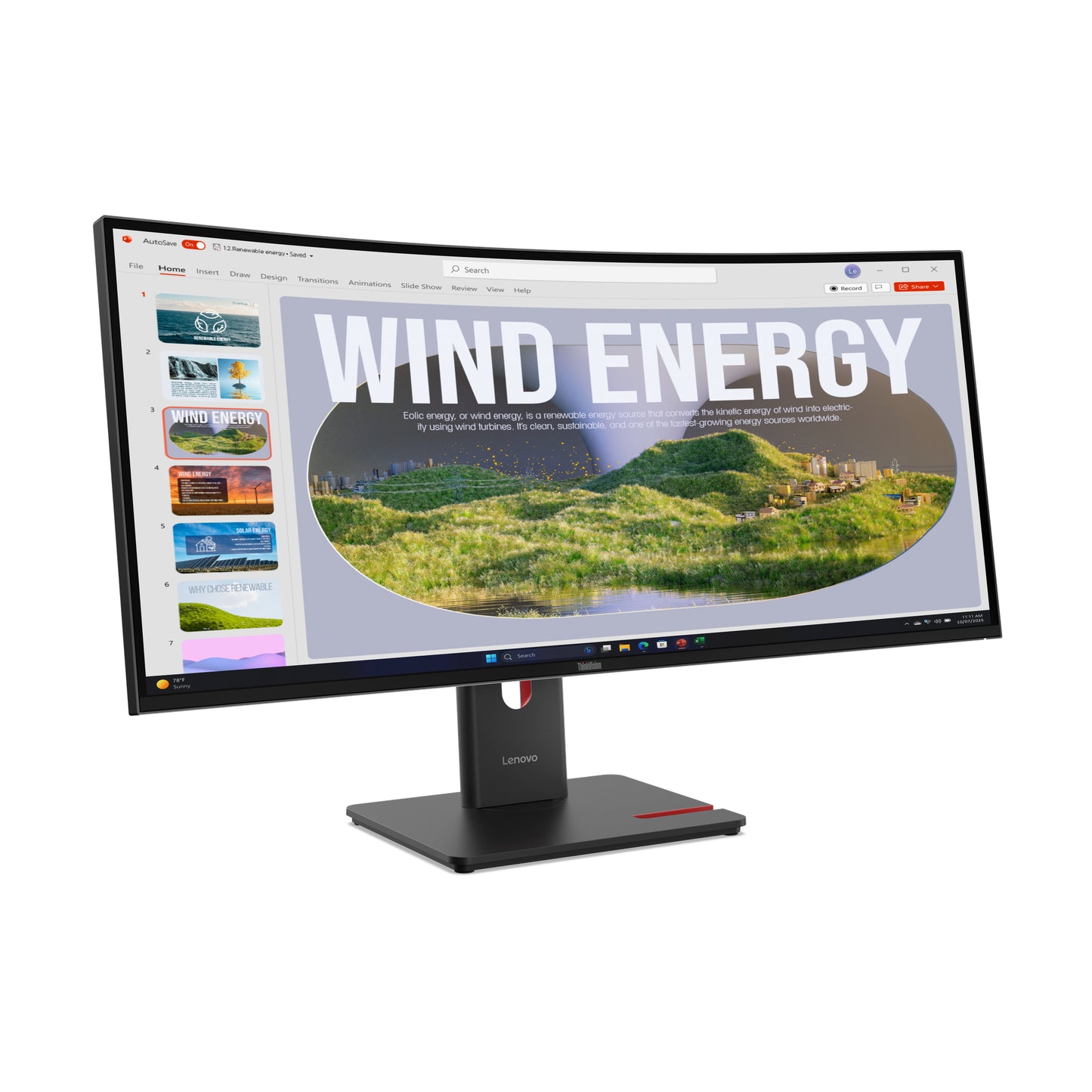 Lenovo ThinkVision T34WD-40 34" UWQHD VA 120Hz Curved Monitor