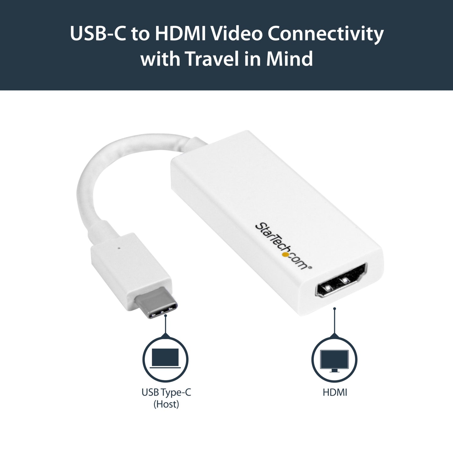StarTech.com USB-C to HDMI Adapter with 4K 30Hz - White Hub
