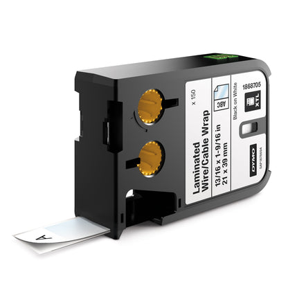 DYMO 1868705 DirectLabel-etikettes black on white Vinyl for Cable 21mm x 39mm for Labels