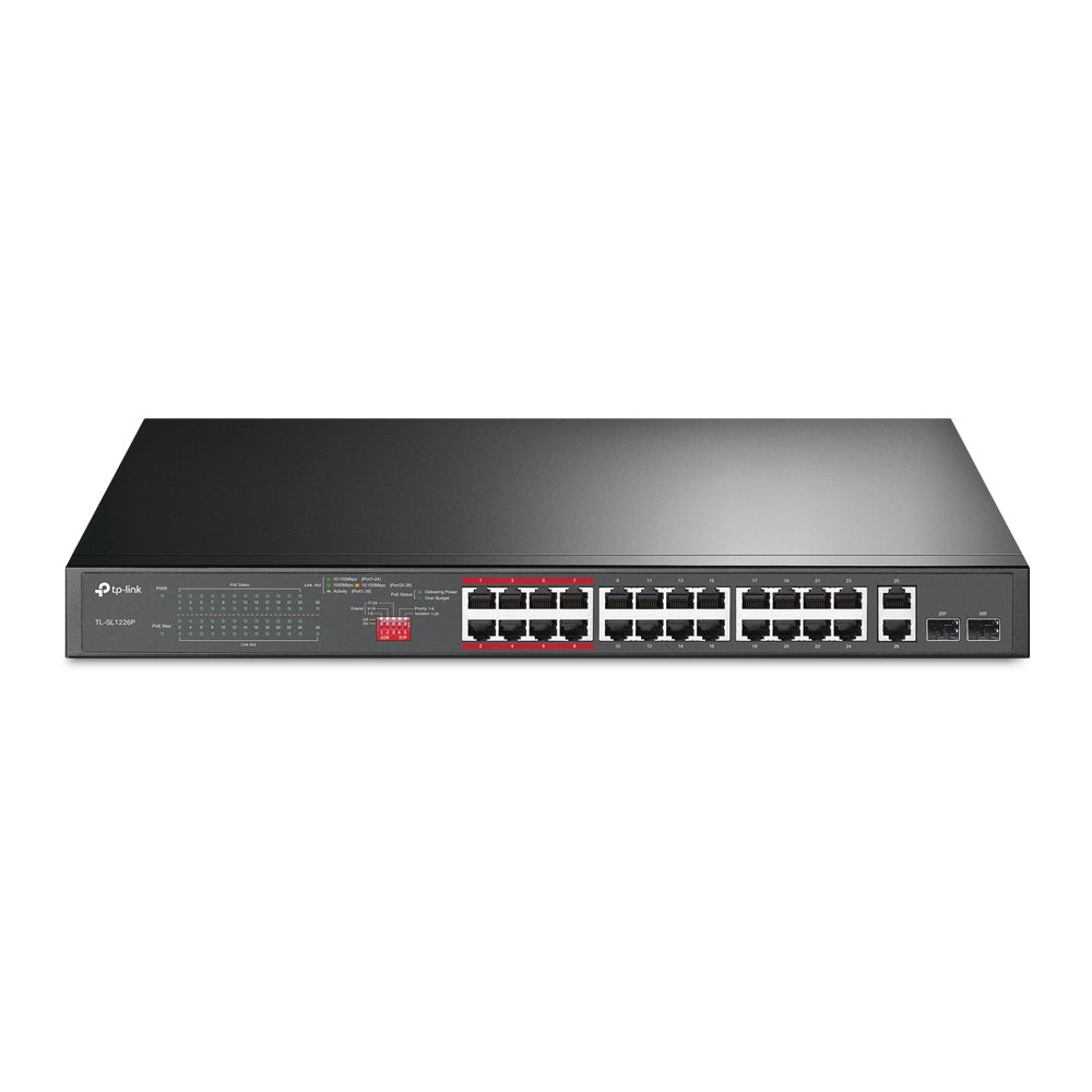 TP-LINK 24-Port 10/100Mbps + 2-Port Gigabit Switch PoE