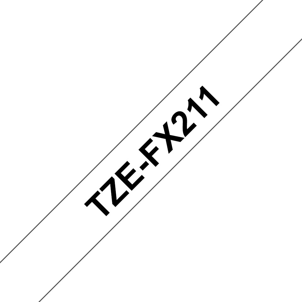 Brother TZE-FX211 DirectLabel black on white Laminat 6mm x 8m for Brother P-Touch TZ Labels