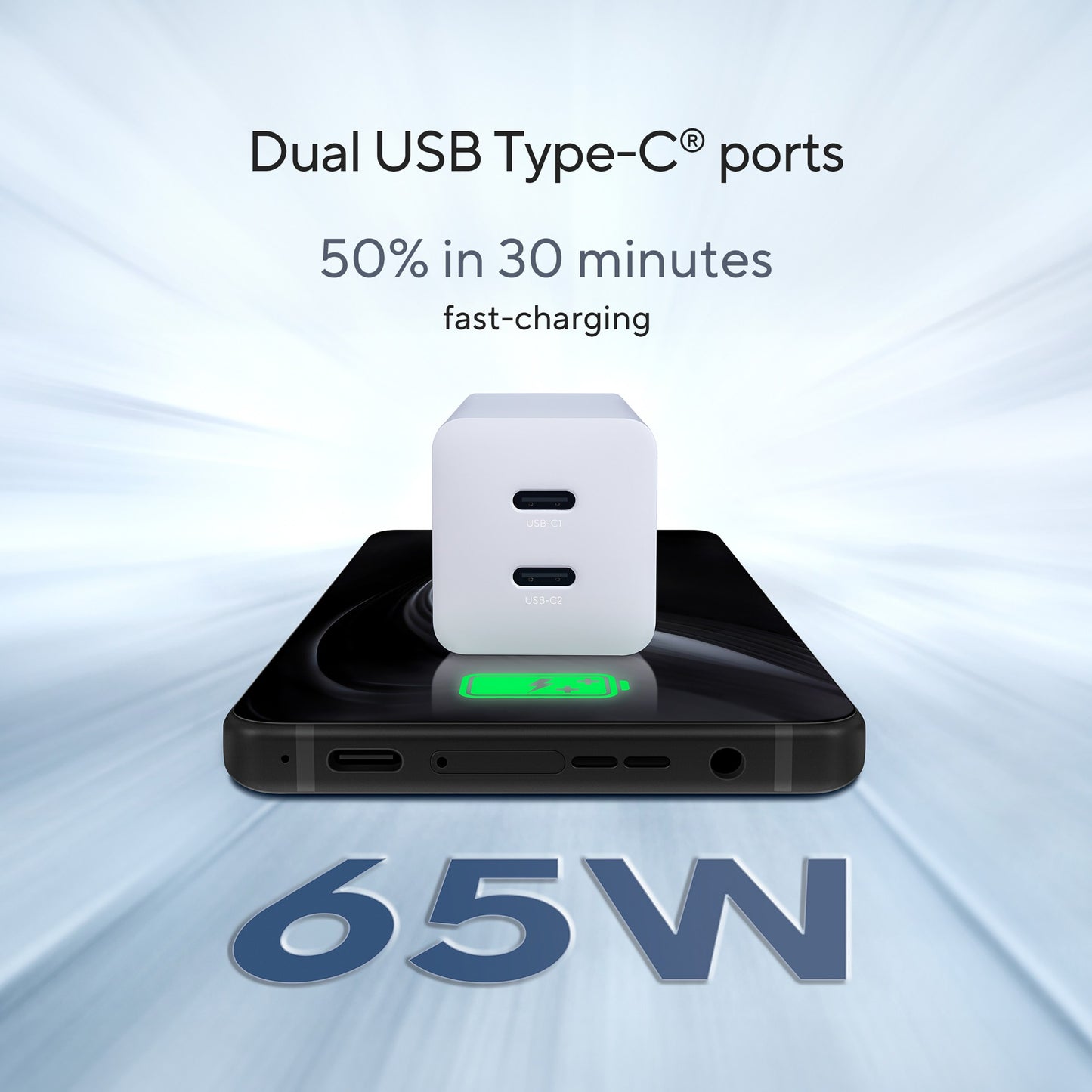 ASUS 65W USB-C GaN Charger Universal White AC Fast charging Indoor